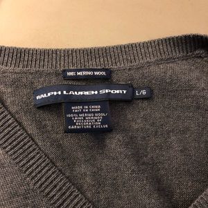 Ralph Lauren Sport gray v-neck sweater- large